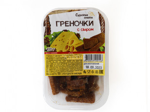 Деревенские гренки с аджикой: Сурские гренки со вкусом Сыра (100 гр)